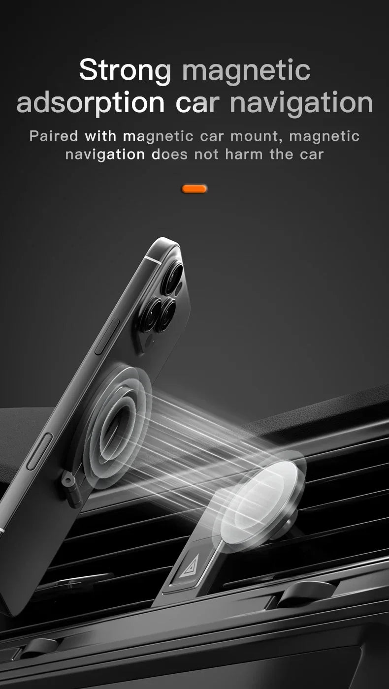 2-in-1 Magnetic Phone Stand – 360° Rotating Car Mount for MagSafe Compatible Devices